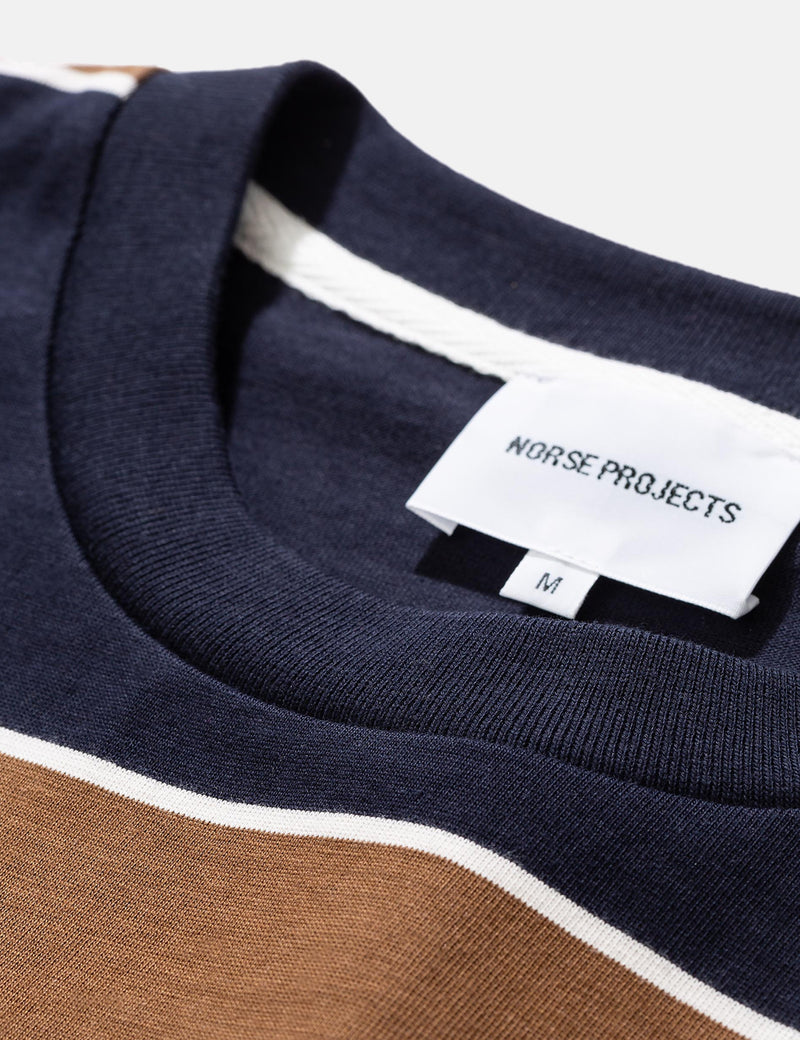Norse Projects Johannes 3 StripeTシャツ-ラセット