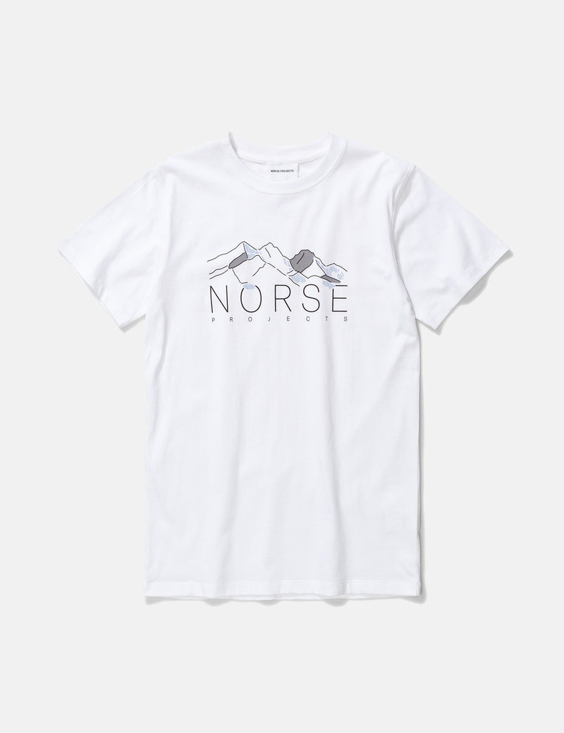 Norse Projects Niels MountainsTシャツ-ホワイト