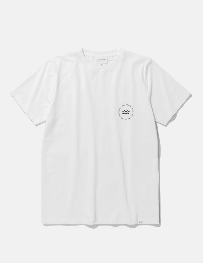 T-Shirt Norse Projects Niels Wave Emblem - Blanc