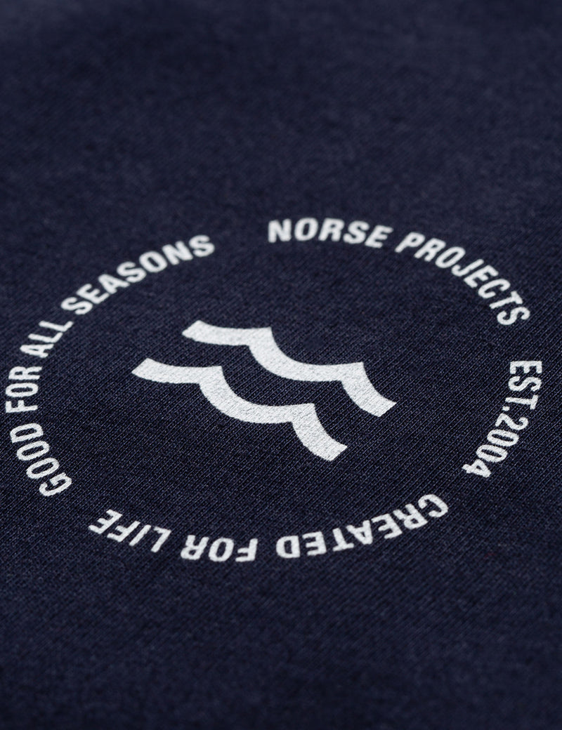 Norse Projects Niels Wave Emblem T-Shirt - Dark Navy Blue
