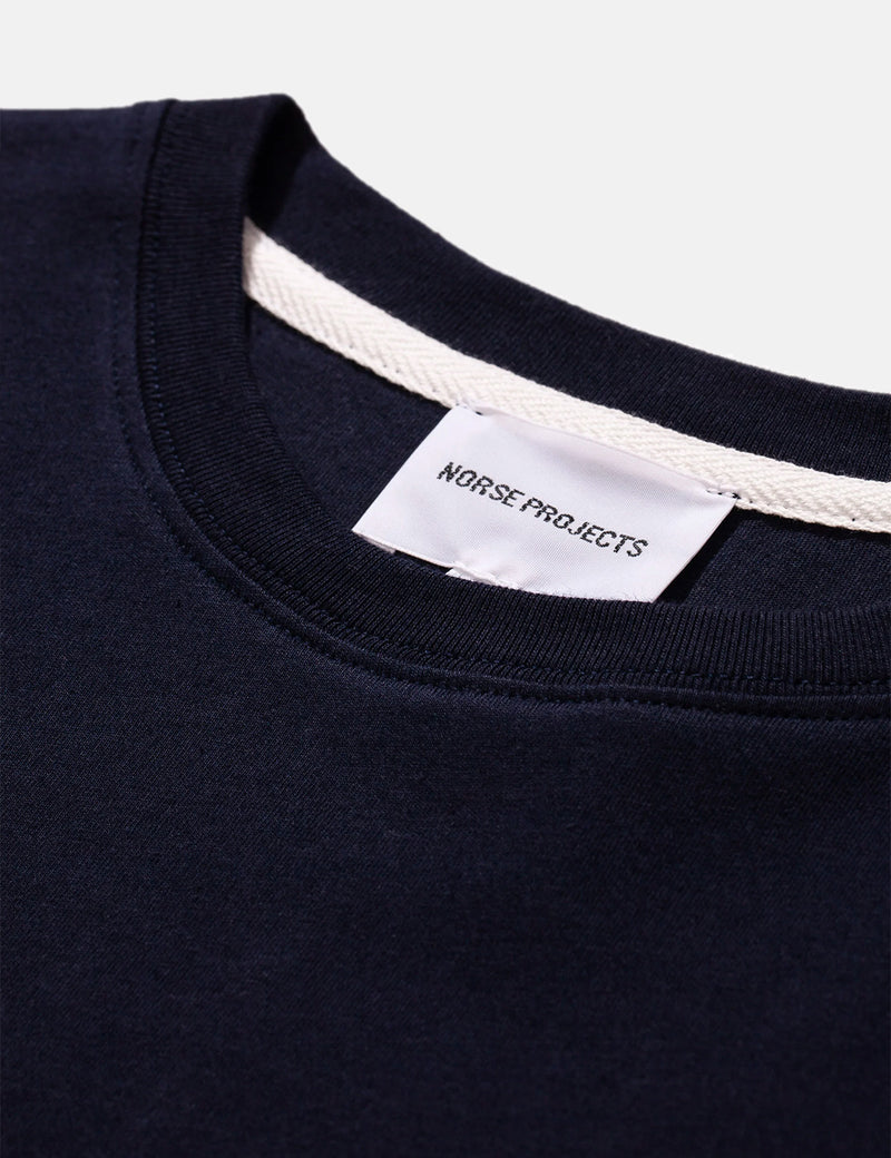 Norse Projects Niels Norse Projects Wave Logo T-Shirt - Dark Navy Blue