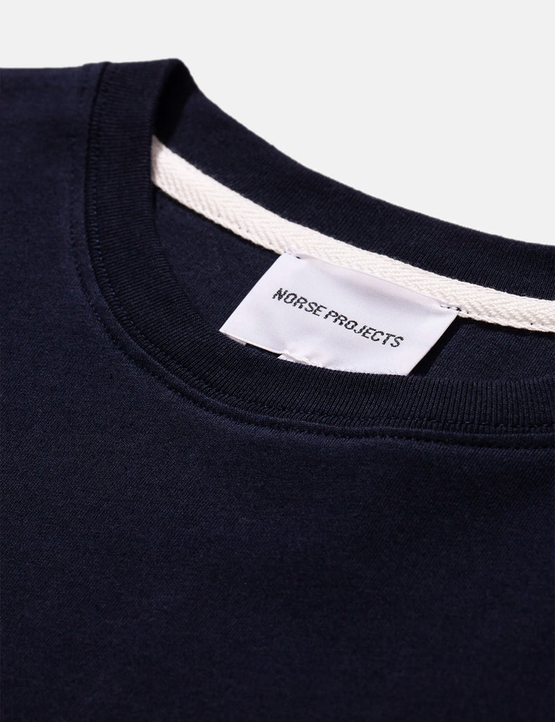Norse Projects Niels Norse ProjectsWaveロゴTシャツ-ダークネイビーブルー