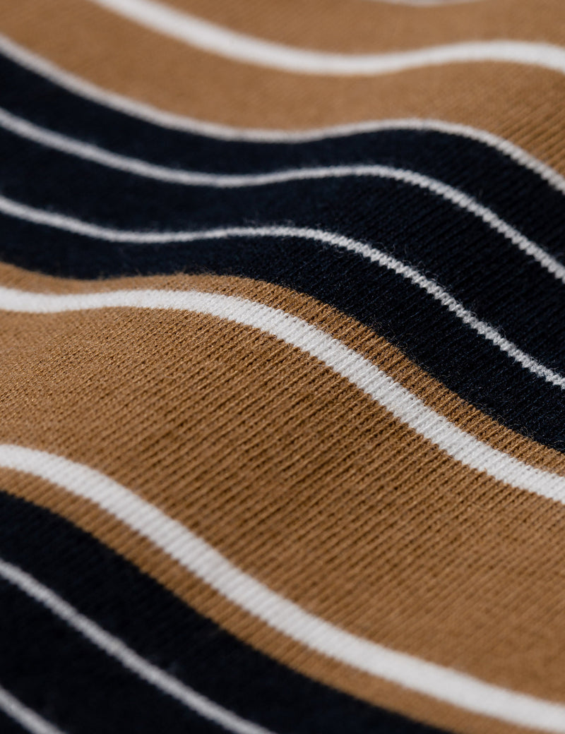 Norse Projects Johannes T-Shirt à Rayures Multi - Duffle Brown