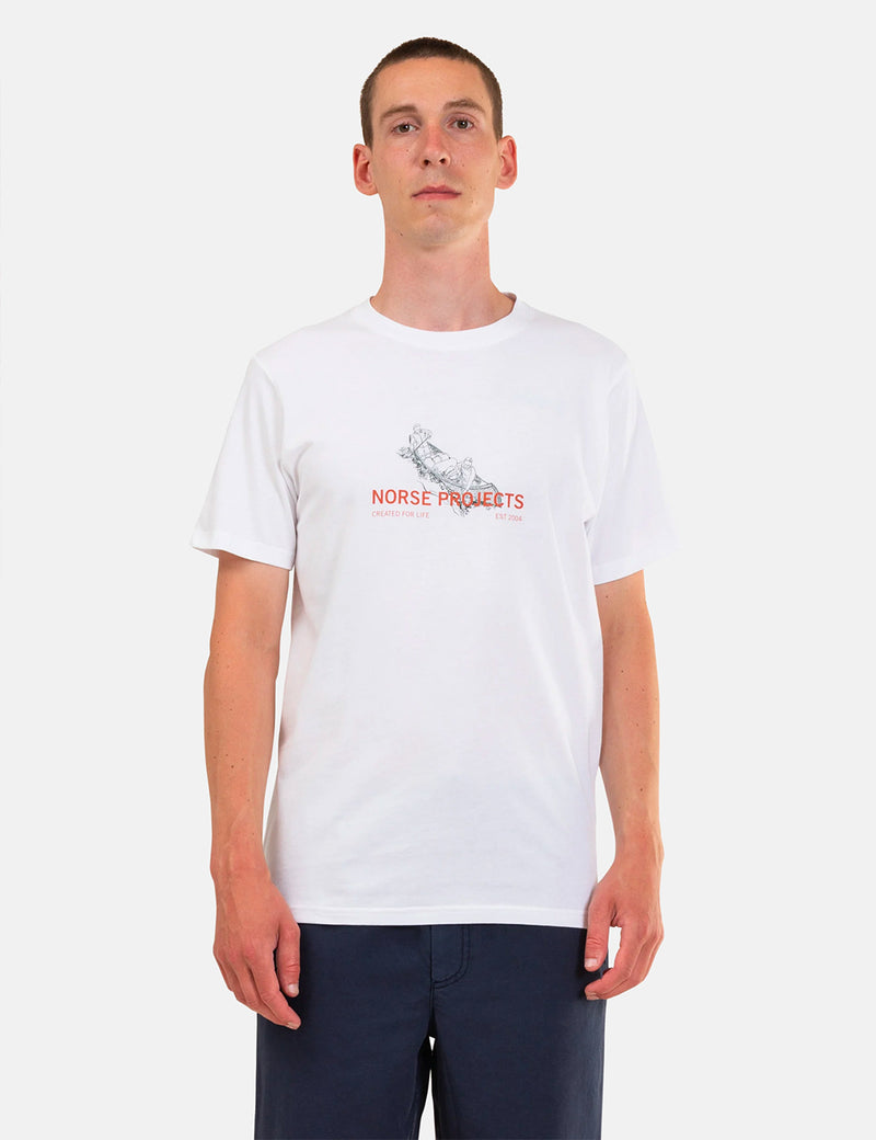 Norse Projects Niels Canoe Adventure T-Shirt - Weiß