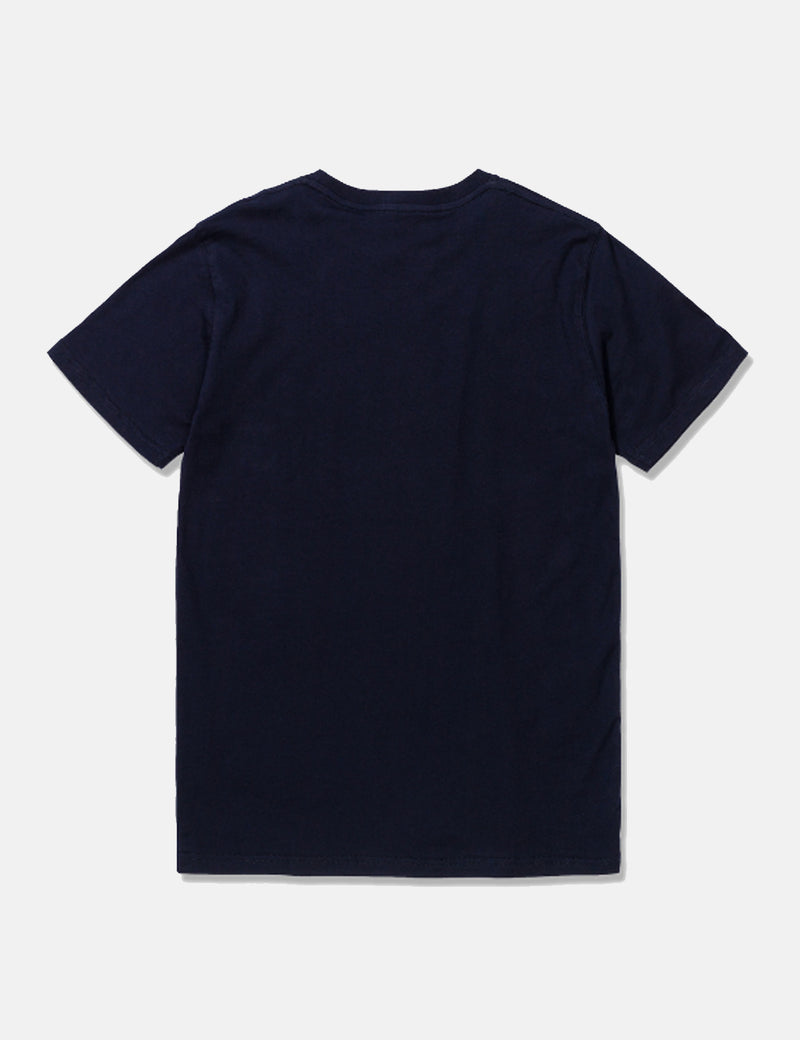 Norse Projects Niels 로고 스택 티셔츠-다크 네이비 블루