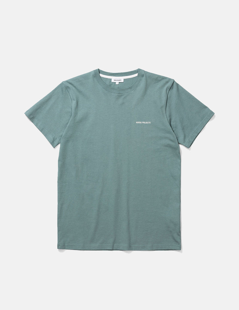 T-Shirt Norse Projects Niels Standard Logo - Bleu Minéral