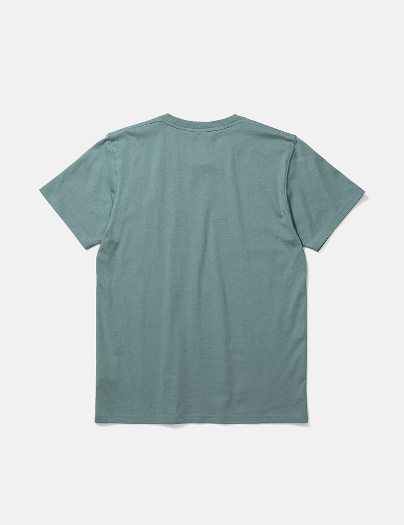T-Shirt Norse Projects Niels Standard Logo - Bleu Minéral