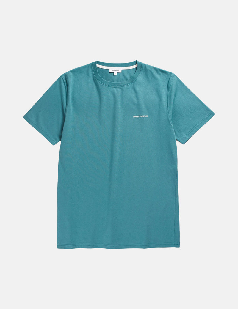 Norse Projects Niels StandardLogoTシャツ-シーブルー