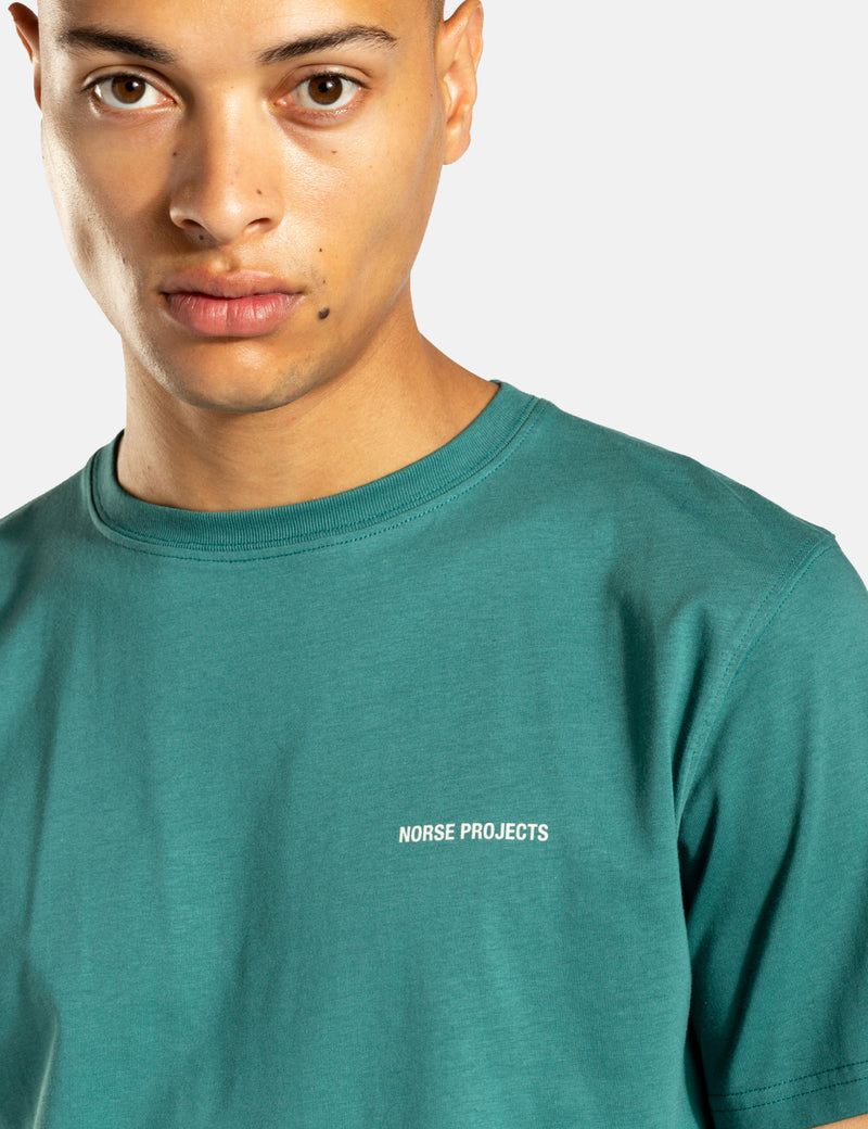 Norse Projects Niels StandardLogoTシャツ-シーブルー