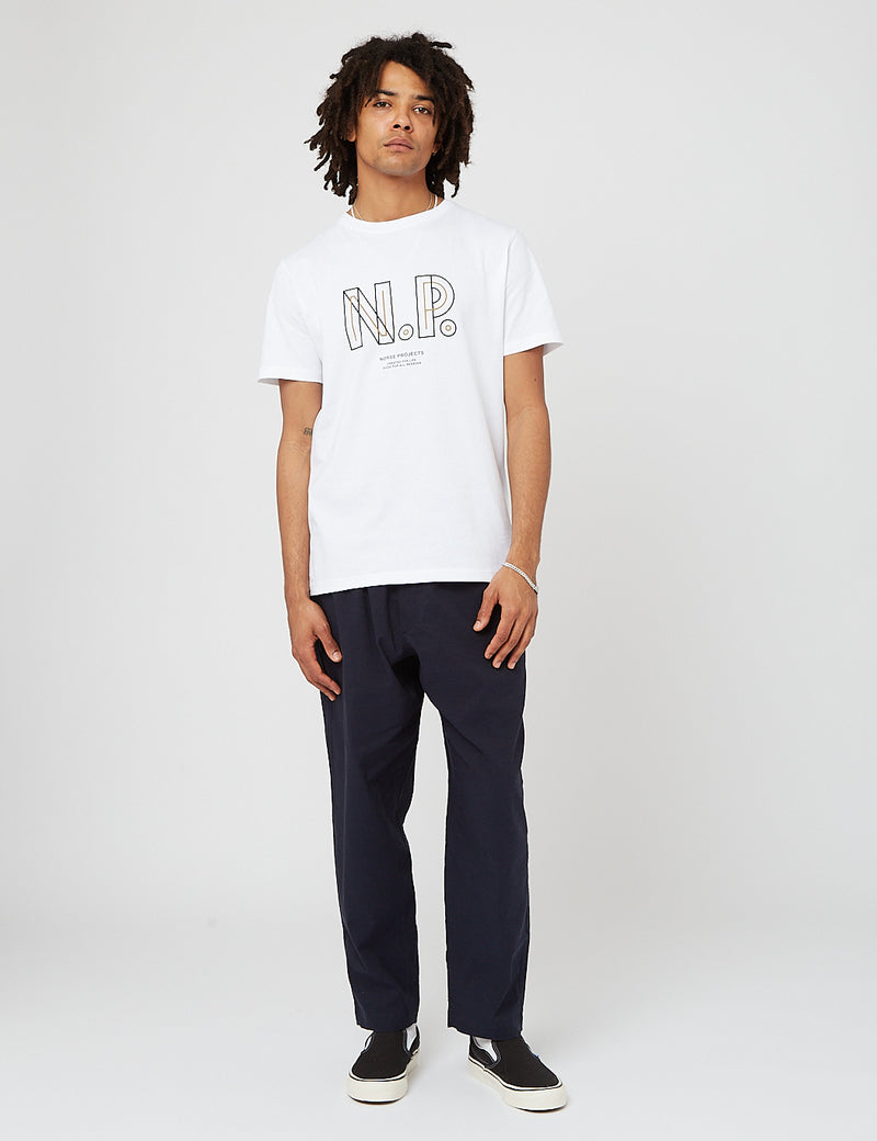 T-Shirt Norse Projects Niels Teknisk Logo - Blanc