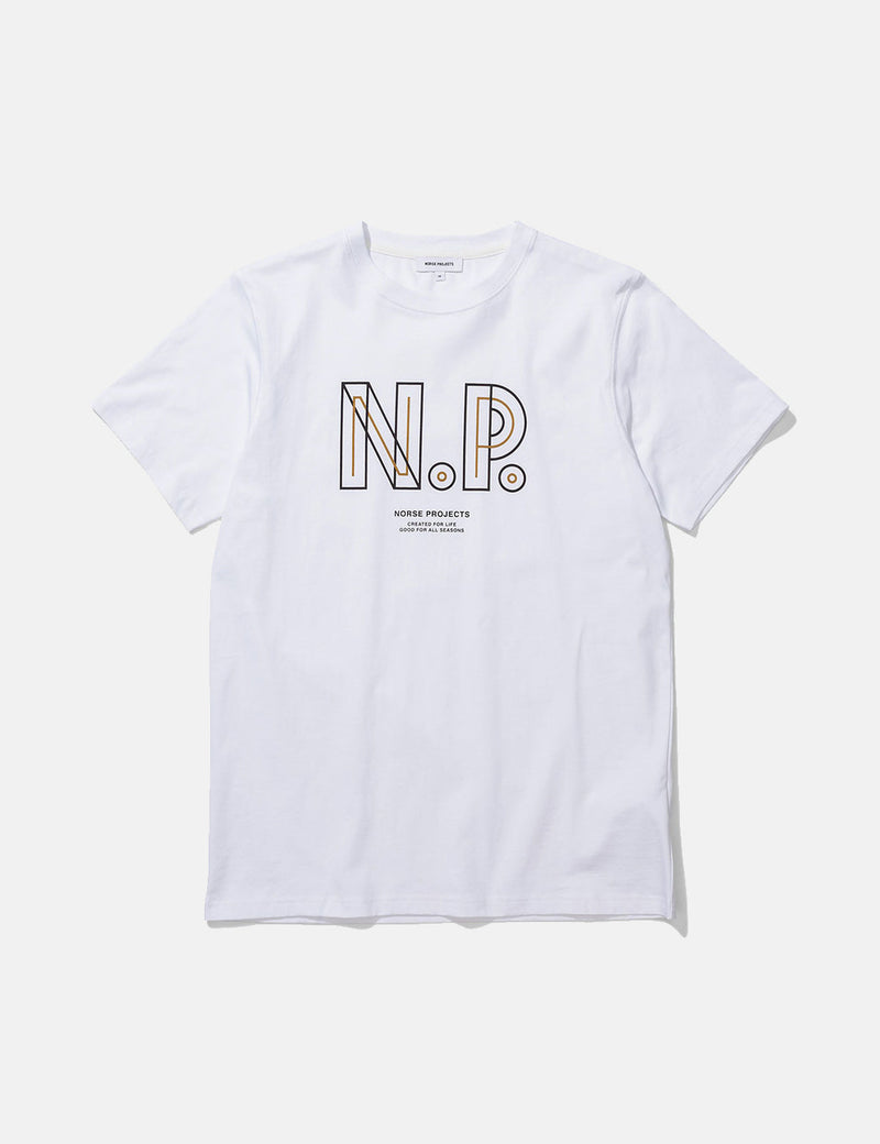 Norse Projects Niels Teknisk Logo T-Shirt - Weiß