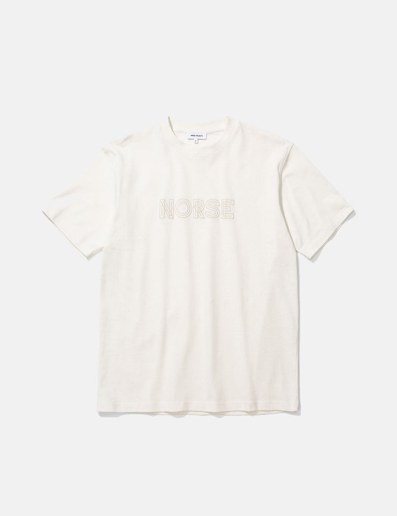T-Shirt Norse Projects Johannes Norse Logo - Écru