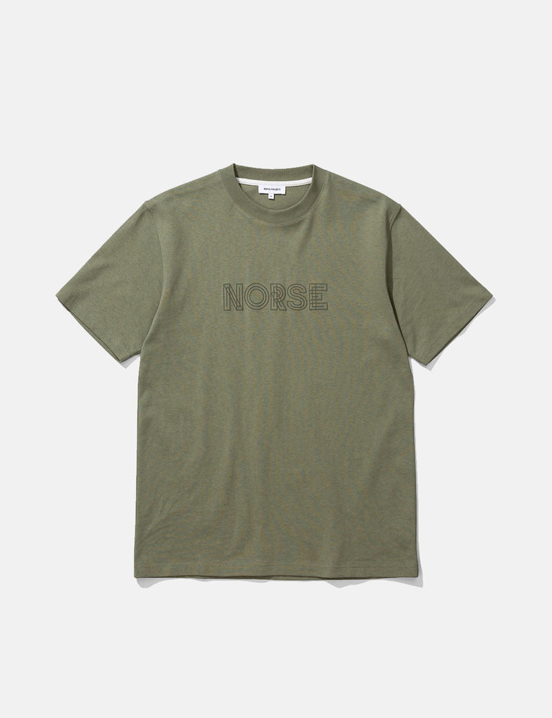 Norse Projects Johannes Norse Logo T-Shirt - Vert Tilleul