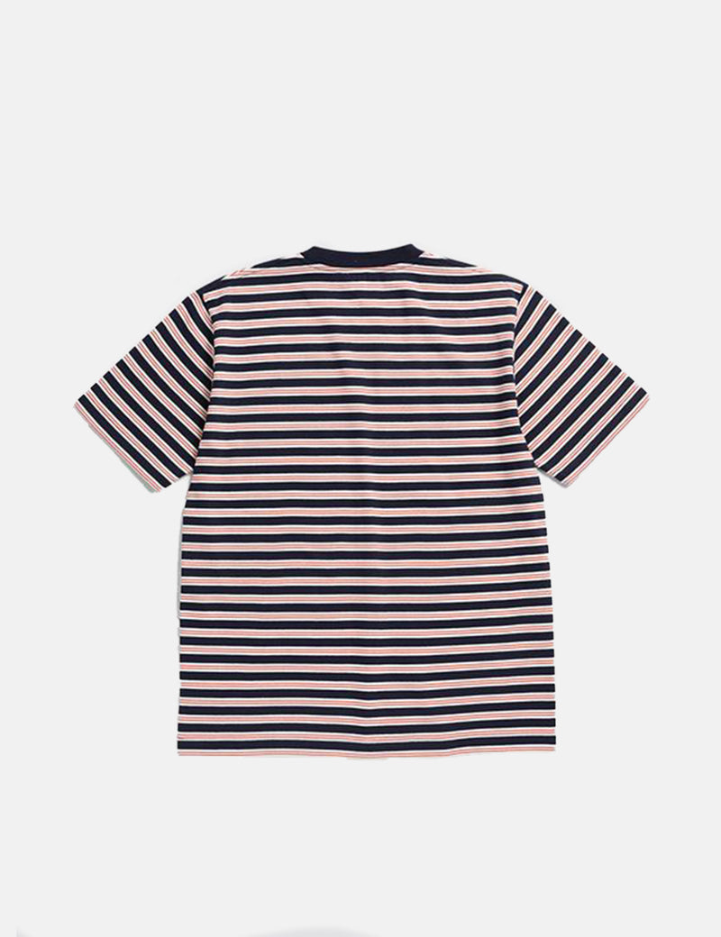 T-Shirt Johannes Nautical Stripe de Norse Projects - Bleu Marine Foncé