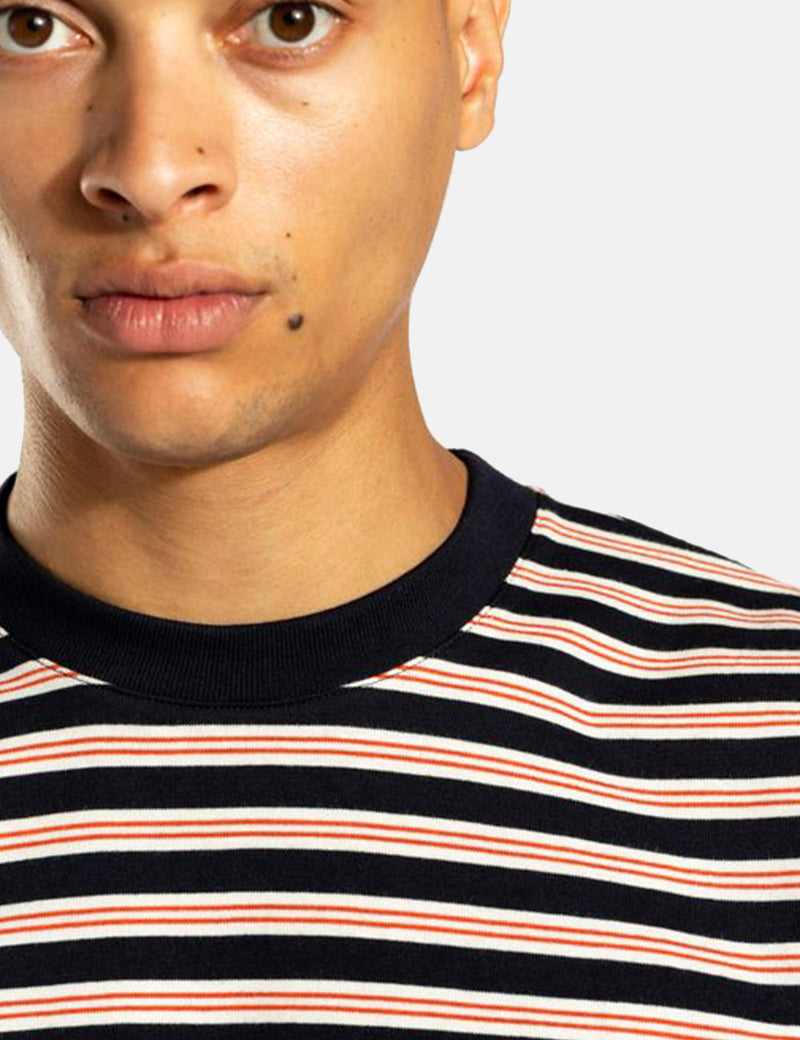 T-Shirt Johannes Nautical Stripe de Norse Projects - Bleu Marine Foncé