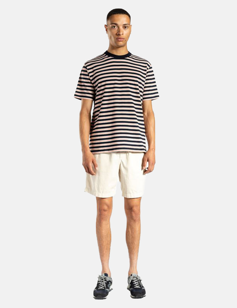 T-Shirt Johannes Nautical Stripe de Norse Projects - Bleu Marine Foncé