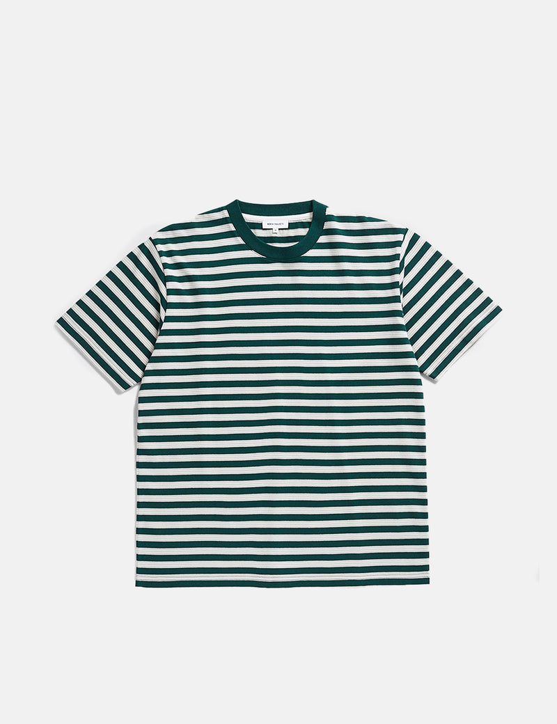Norse Projects Johannes NauticalStripeTシャツ-ディープシーグリーン