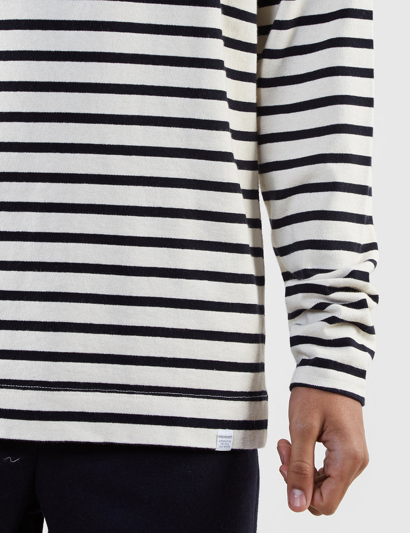 Norse Projects Godtfred Breton Top - Ecru/Navy