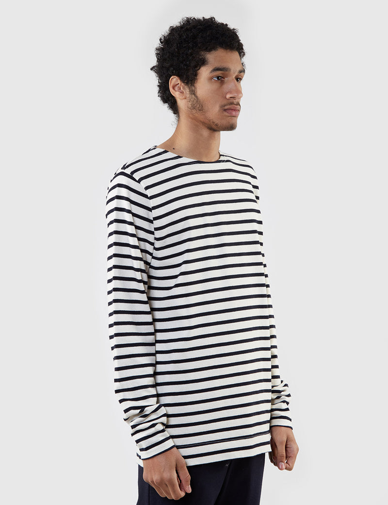 Norse Projects Godtfred Breton Top - Ecru/Navy