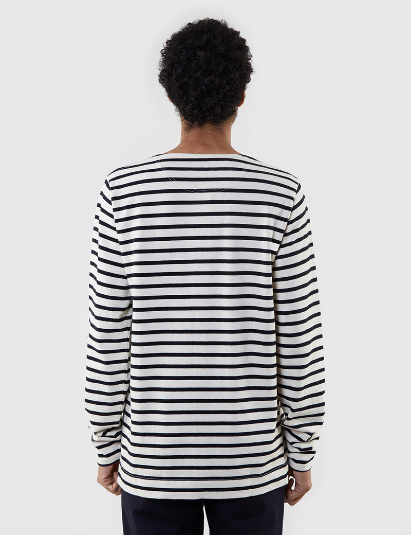 Norse Projects Godtfred Breton Top - Ecru/Navy