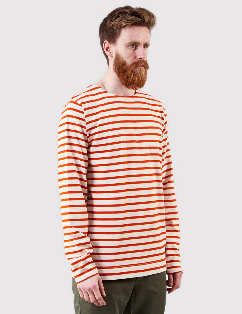 Norse Projects Godtfred Breton Top - Ecru/Orange
