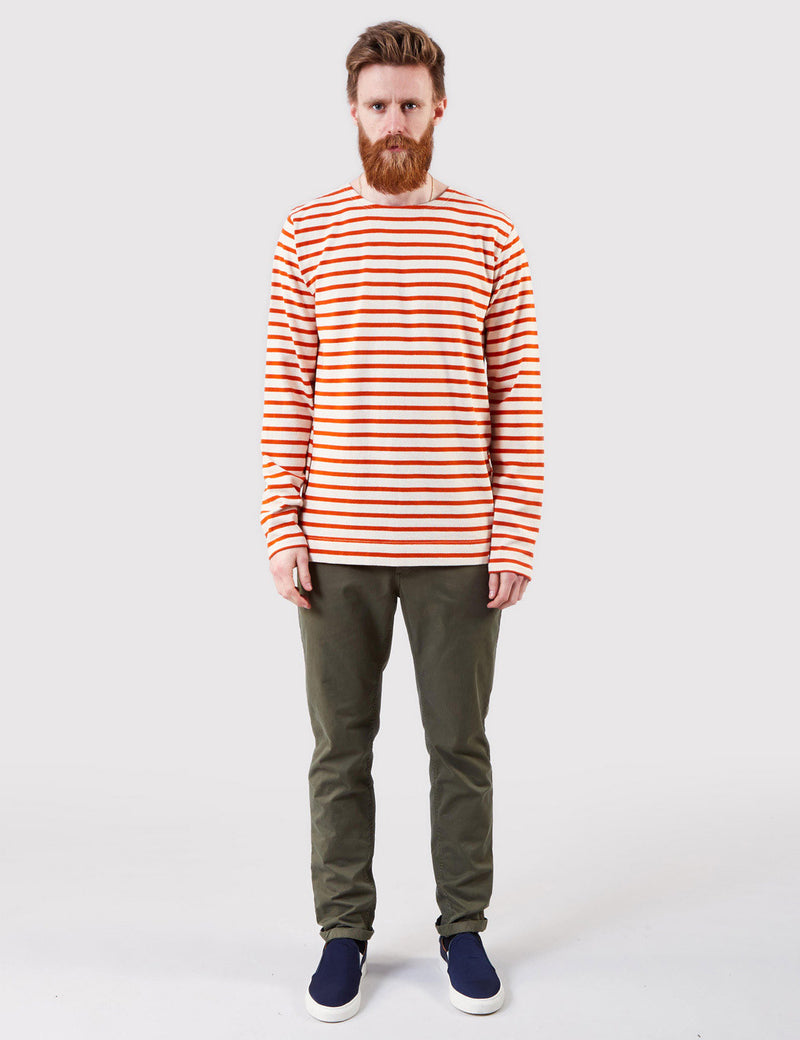 Norse Projects Godtfred Breton Top - Ecru/Orange