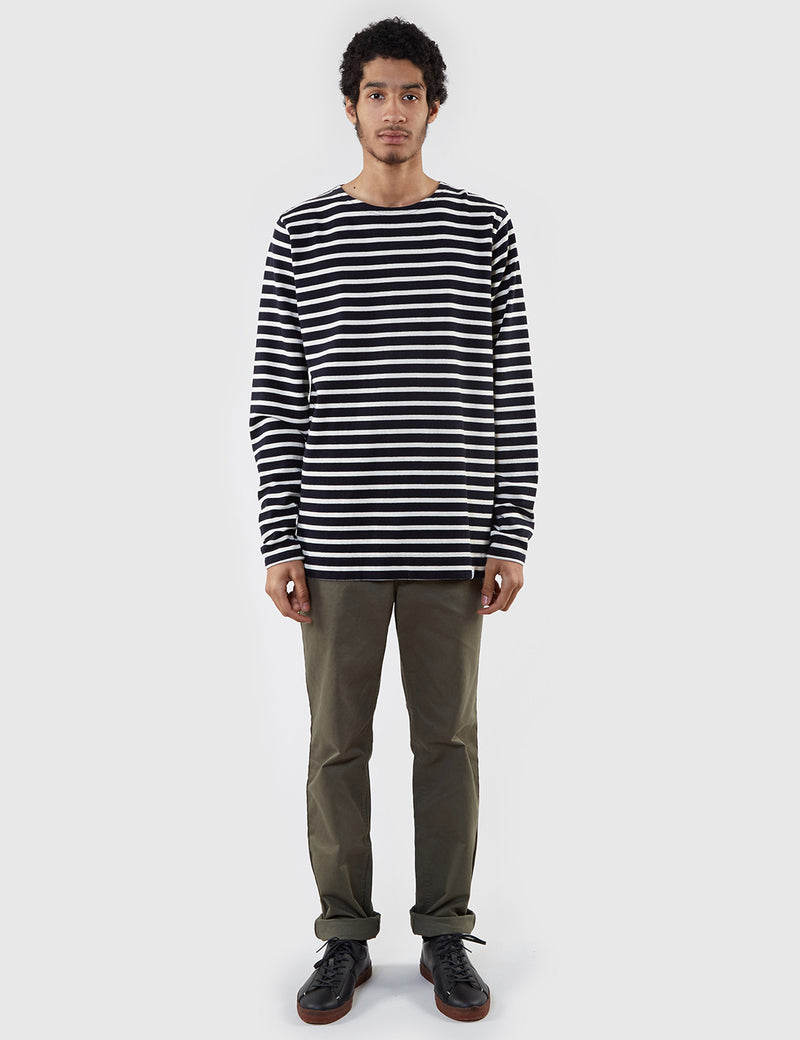 Norse Projects Godtfred Breton Top - Navy/Ecru