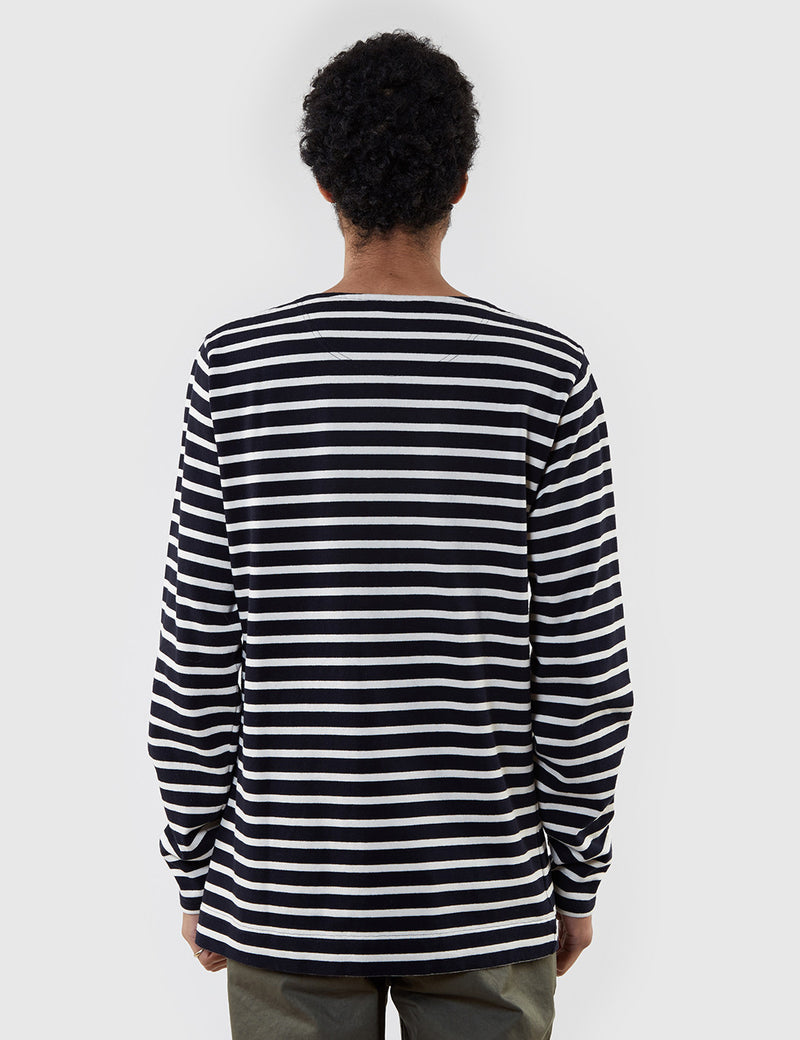 Norse Projects Godtfred Breton Top - Navy/Ecru
