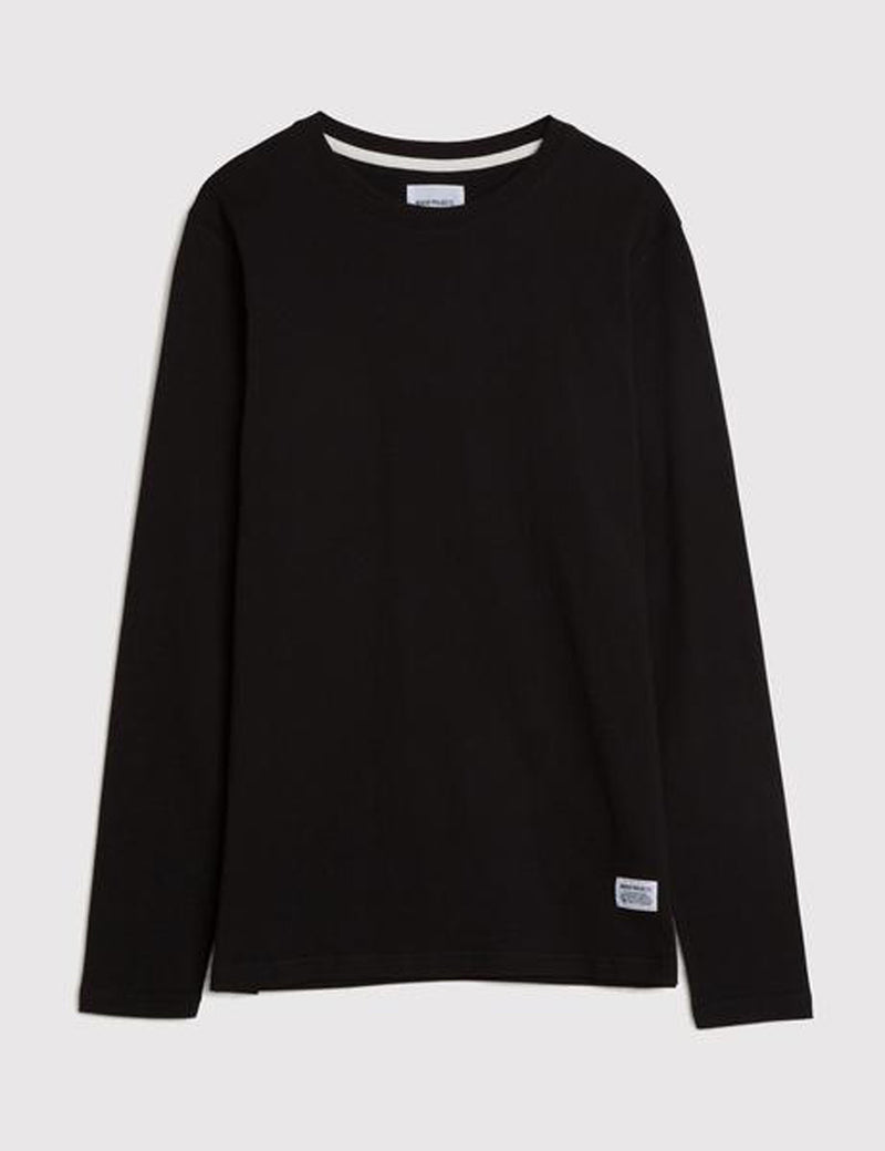 Norse Projects Niels Basic Long Sleeve T-Shirt - Black