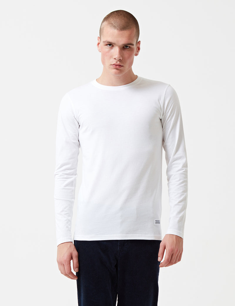 Norse Projects Niels Basic Long Sleeve T-Shirt - White