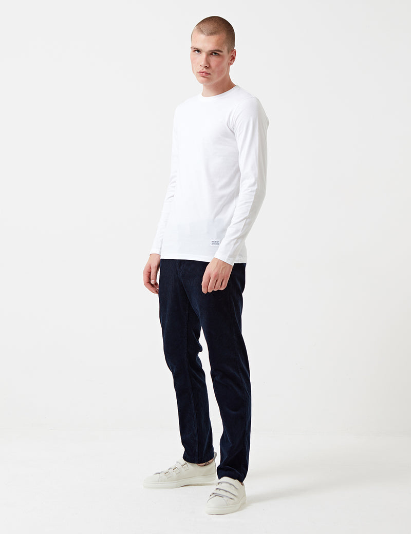 Norse Projects Niels Basic Langarm-T-Shirt - Weiß