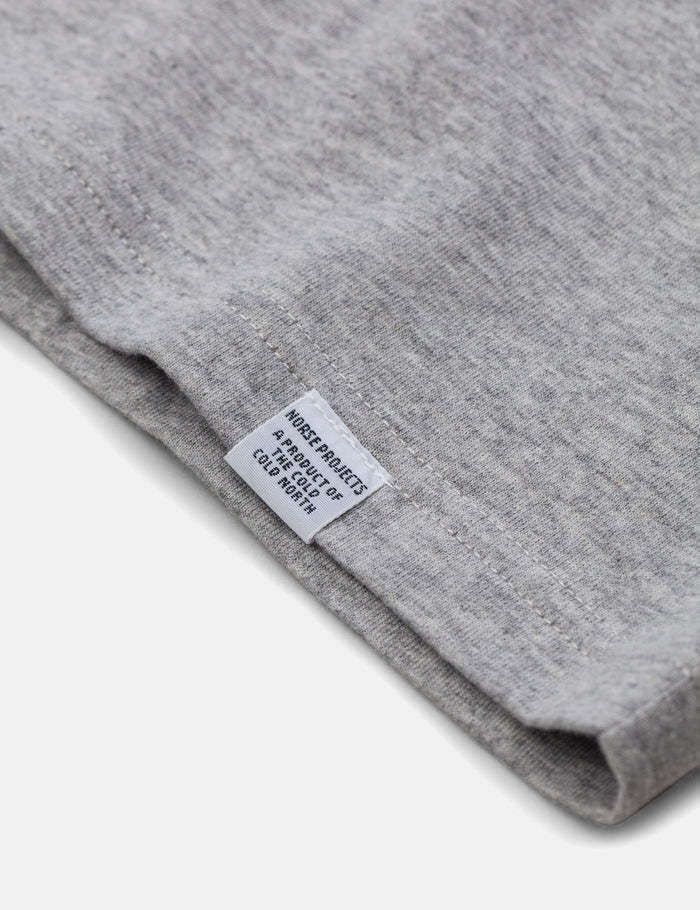 Norse Projects Niels Standard Long Sleeve T-Shirt - Light Grey Melange