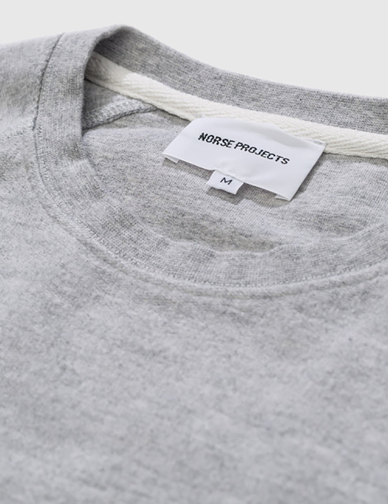 Norse Projects Victor Brushed Sweatshirt - Light Grey