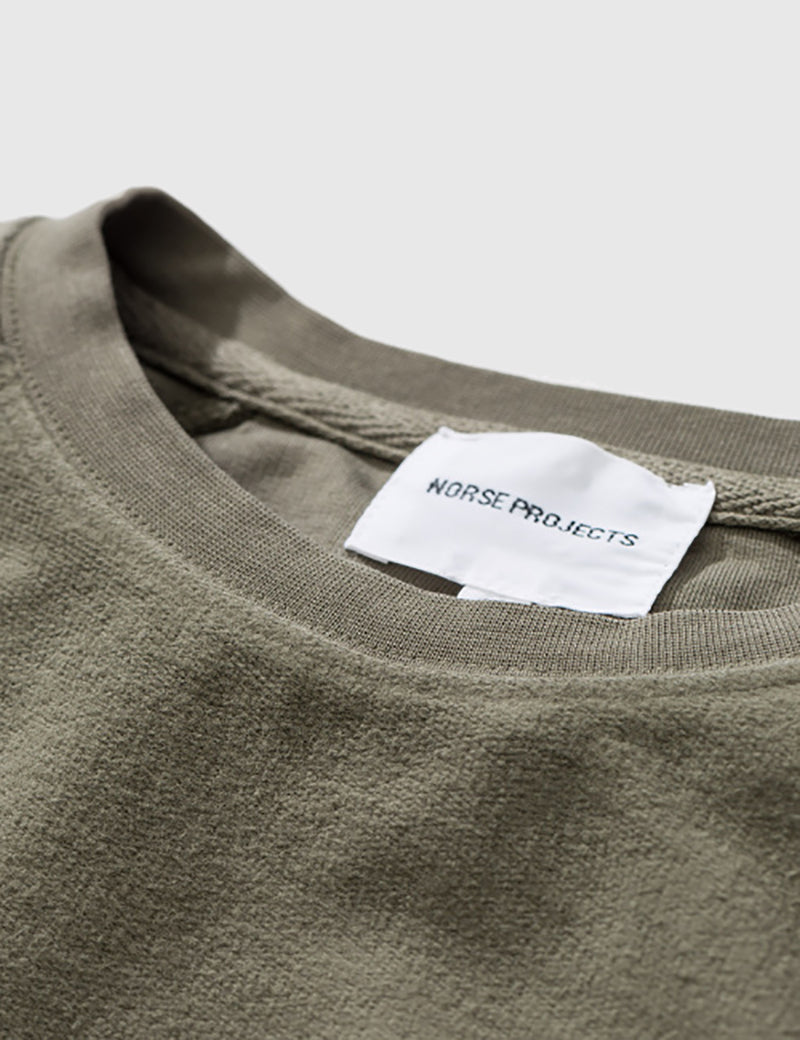 Norse Projects Victor Brushed Sweatshirt - Lichen Green