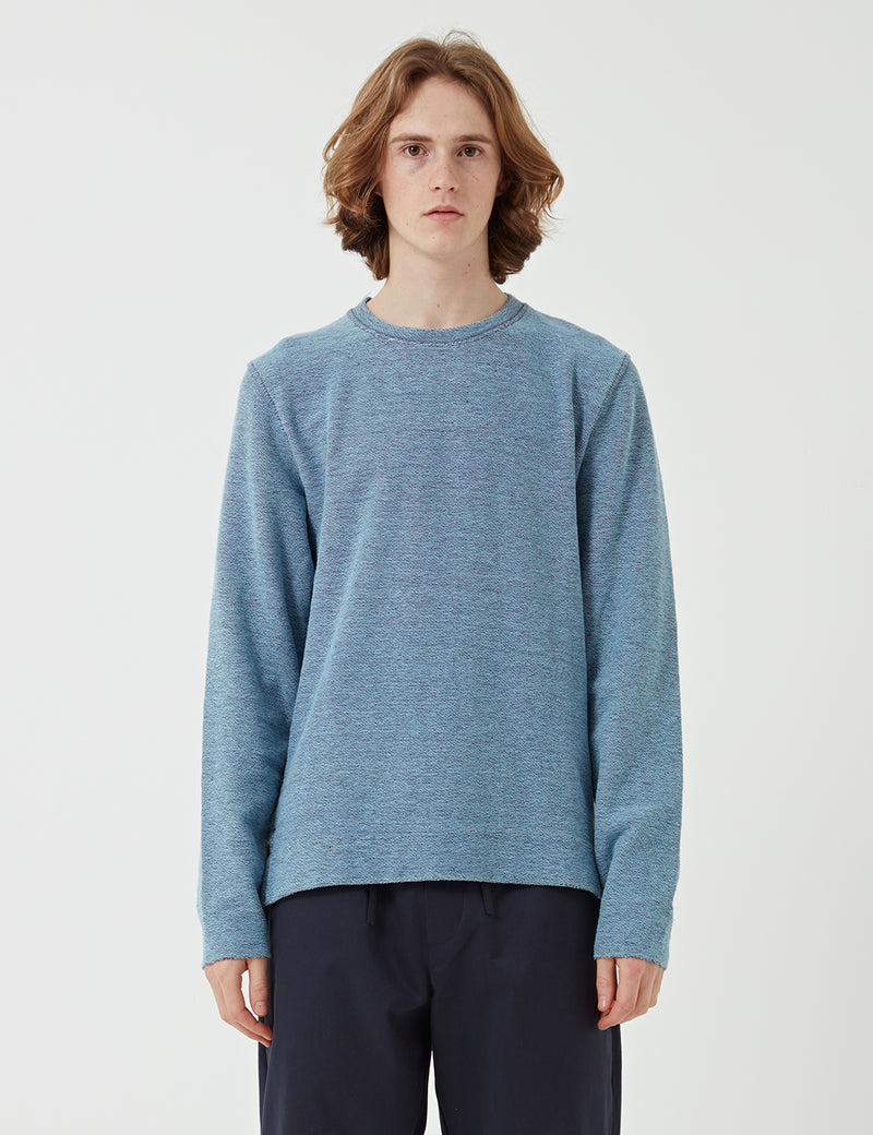 Norse Projects Halfdan Indigo Sweat - Sunwashed Blue
