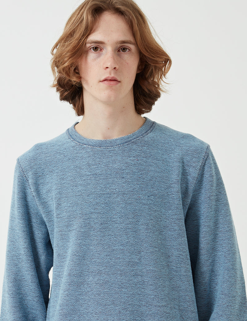 Norse Projects Halfdan Indigo Sweat - Sunwashed Blue
