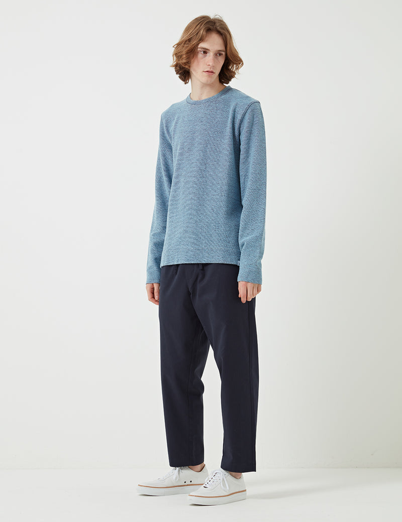 Norse Projects Halfdan Indigo Sweat - Sunwashed Blue