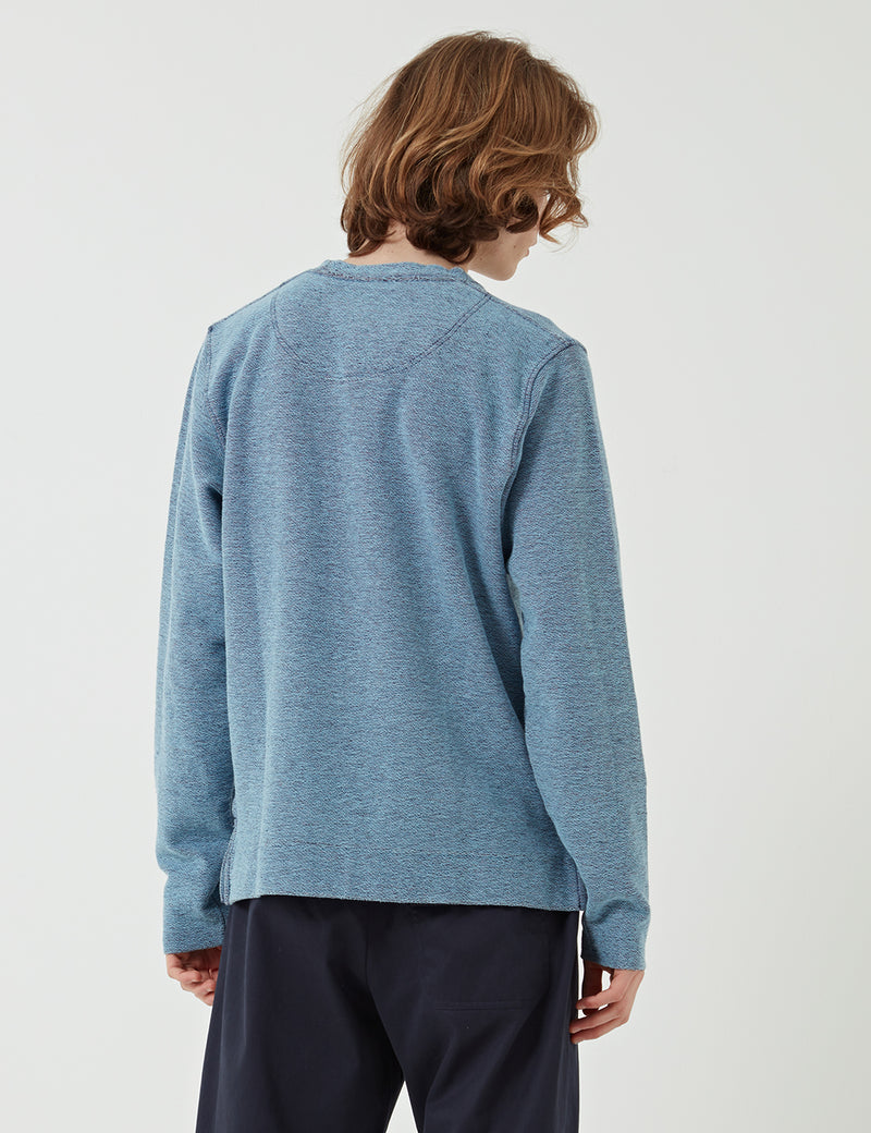 Norse Projects Halfdan Indigo Sweat - Sunwashed Blue