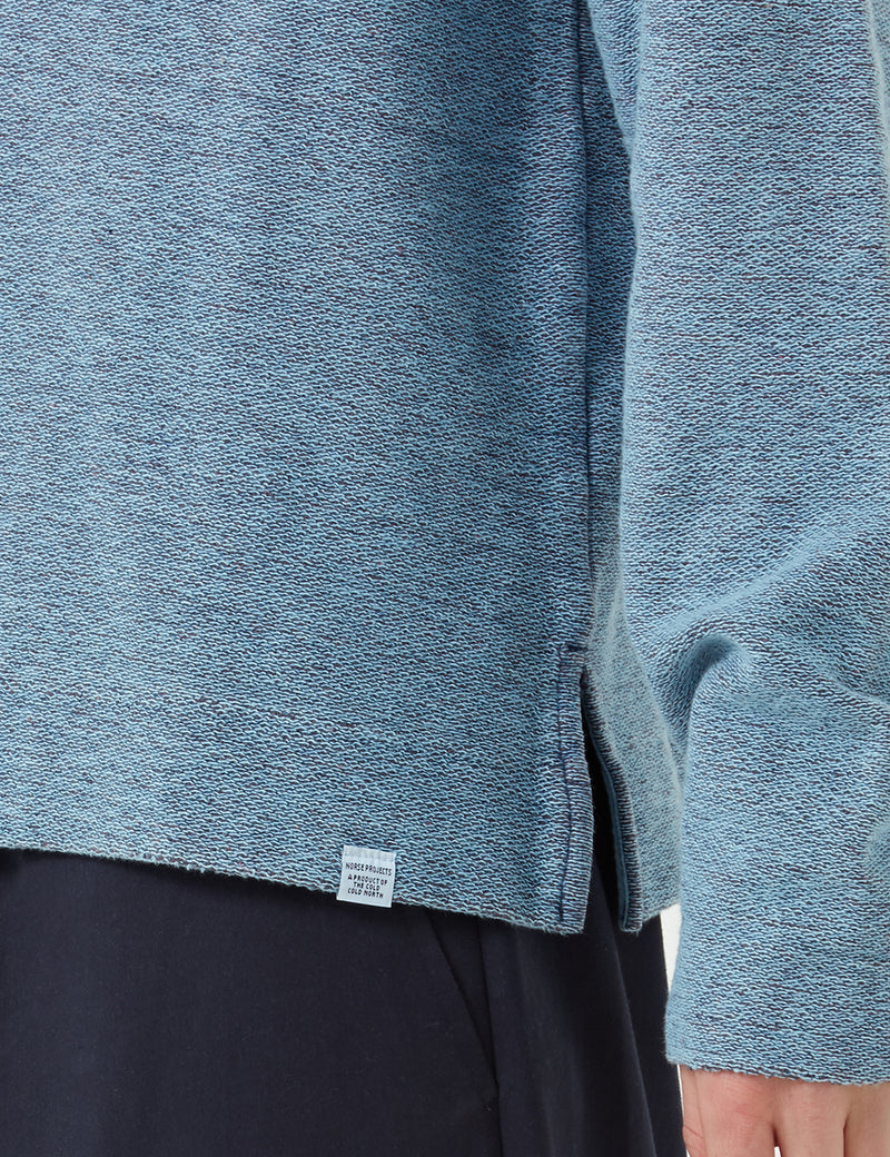 Norse Projects Halfdan Indigo Sweat - Sunwashed Blue