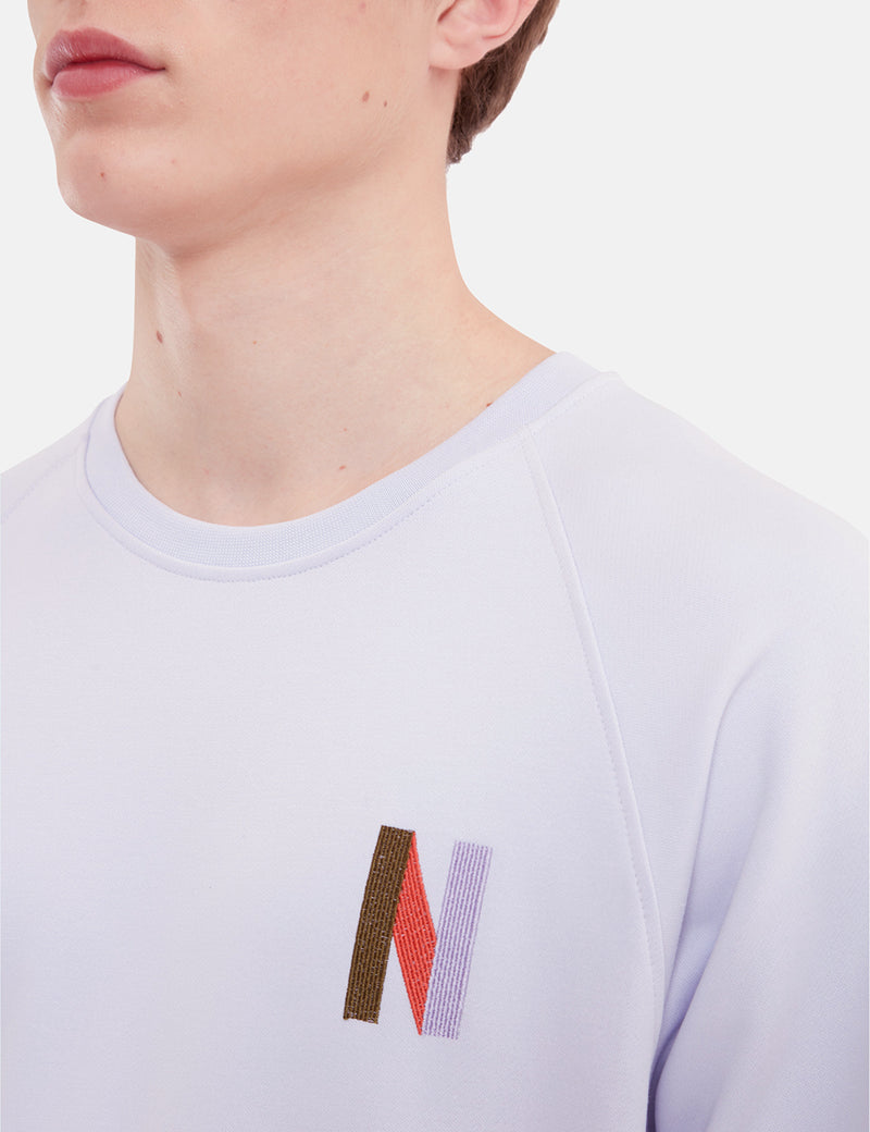 Norse Projects Ketel Crew Multi N Logo Sweat - Heather Purple