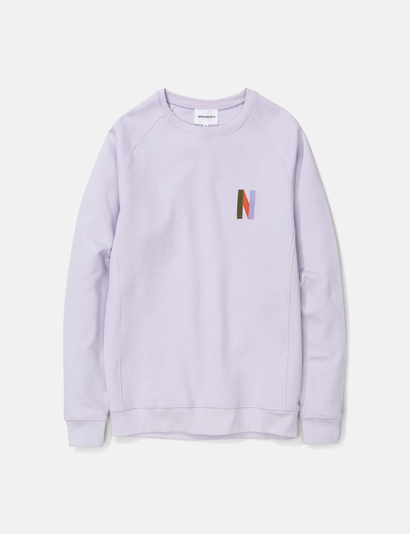 Norse Projects Ketel Crew Multi N Logo Sweat - Heather Purple
