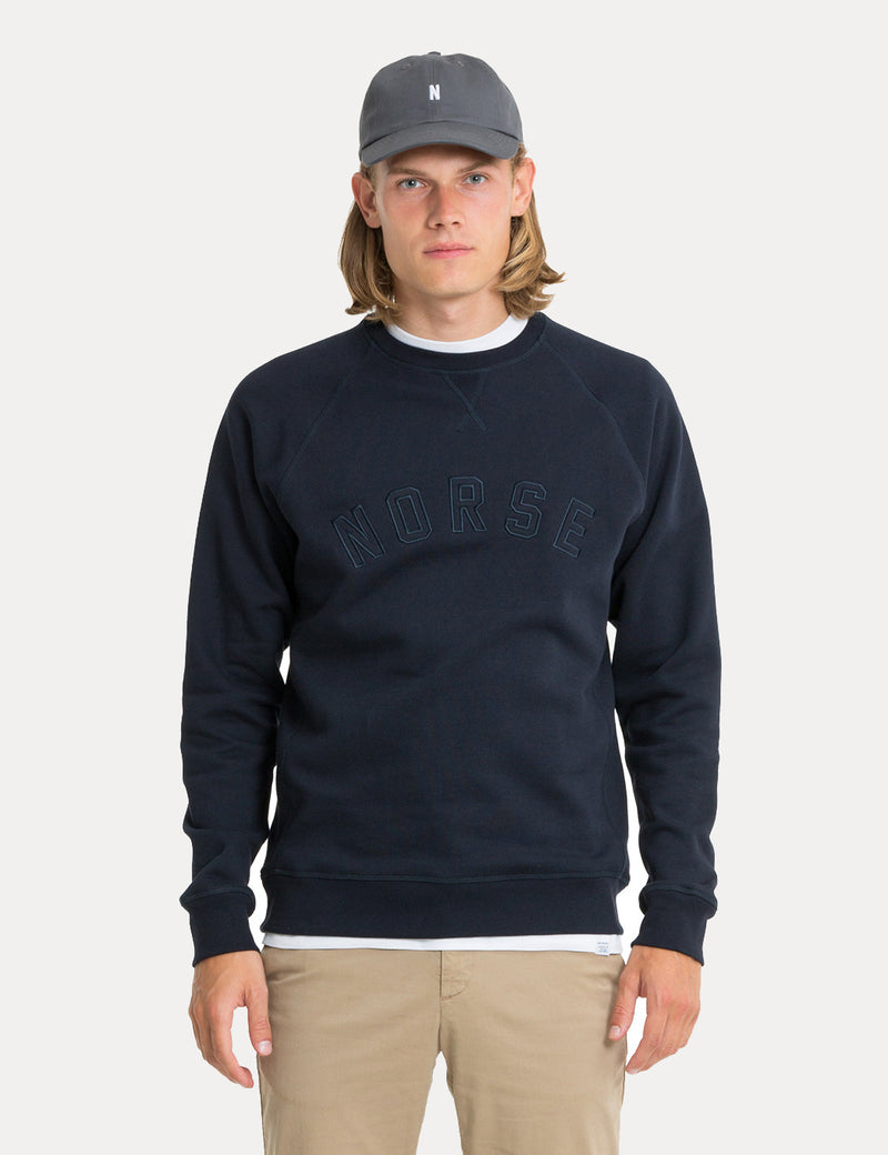 Norse Projects Ketel Classic Ivy Logo Sweatshirt - Dark Navy Blue
