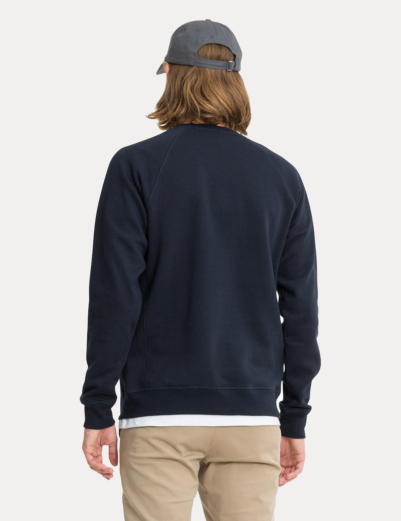 Norse Projects Ketel Classic Ivy Logo Sweatshirt - Dark Navy Blue