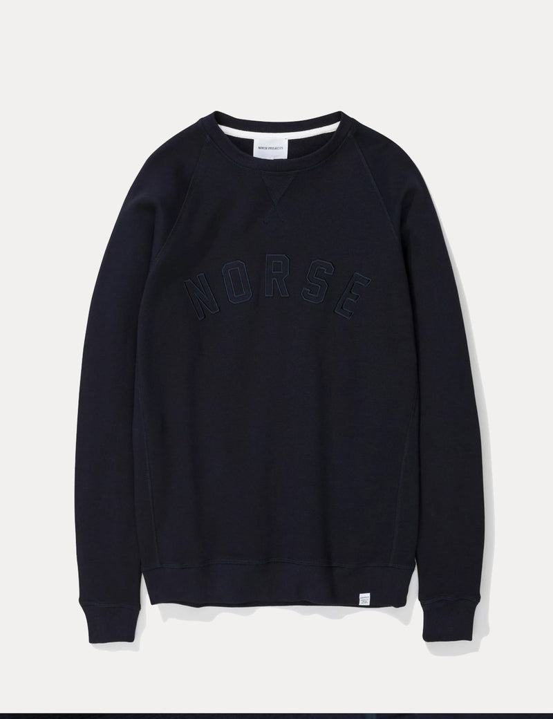 Norse Projects Ketel Classic Ivy Logo Sweatshirt - Dark Navy Blue