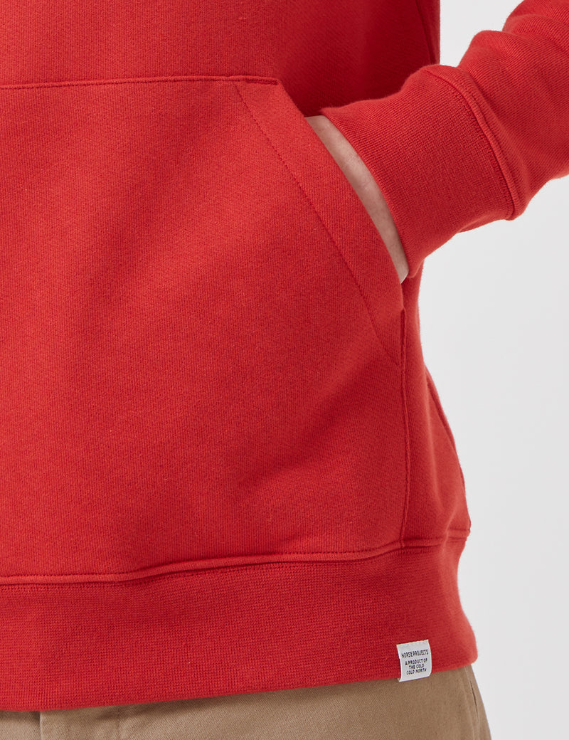 Norse Projects Vagn Classic Hooded Sweatshirt - Askja Red