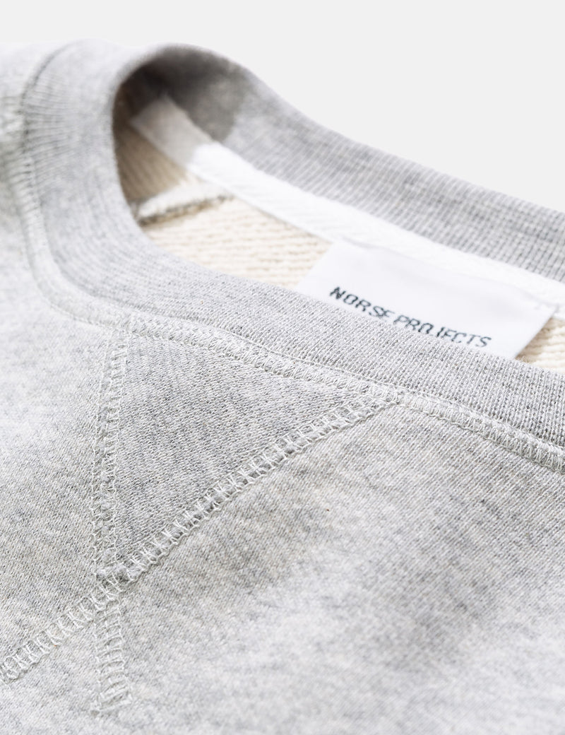 Norse Projects Ketel Ivy Wave Logo Sweatshirt - Light Grey Melange
