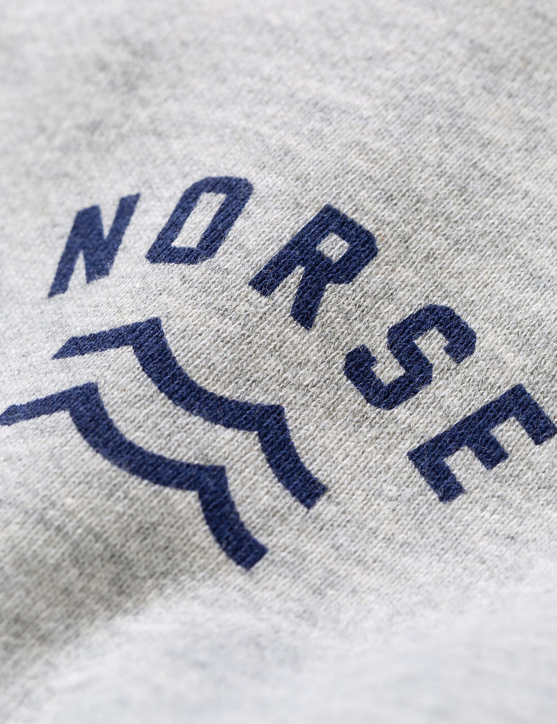 Norse Projects Ketel Ivy Wave Logo Sweatshirt - Light Grey Melange