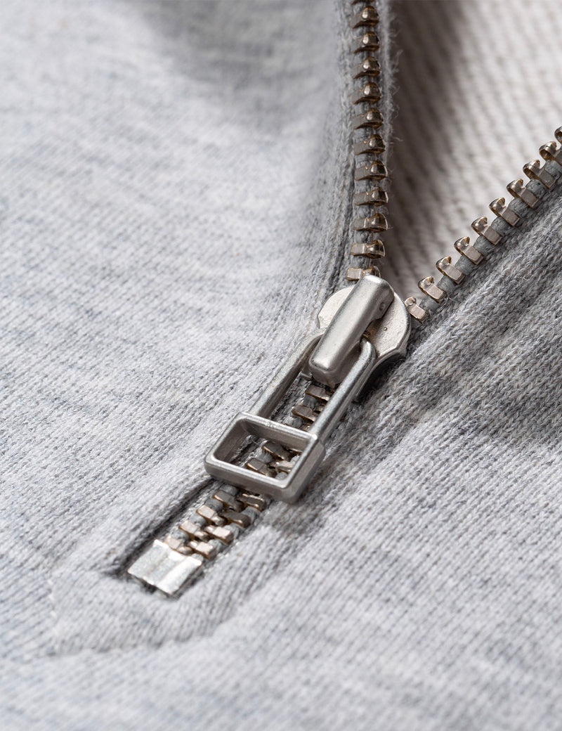 Norse Projects Jorn Half Zip Sweatshirt (330gsm Cotton) - Light Grey Melange