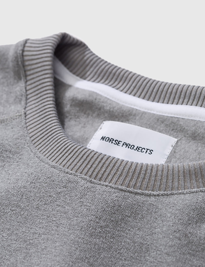 Norse Projects Vagn Fleece Sweatshirt - Light Grey
