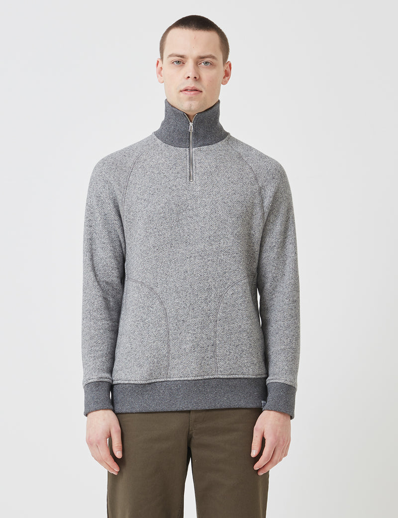Norse Projects Alfred French Terry Sweatshirt - Dark Grey Melange